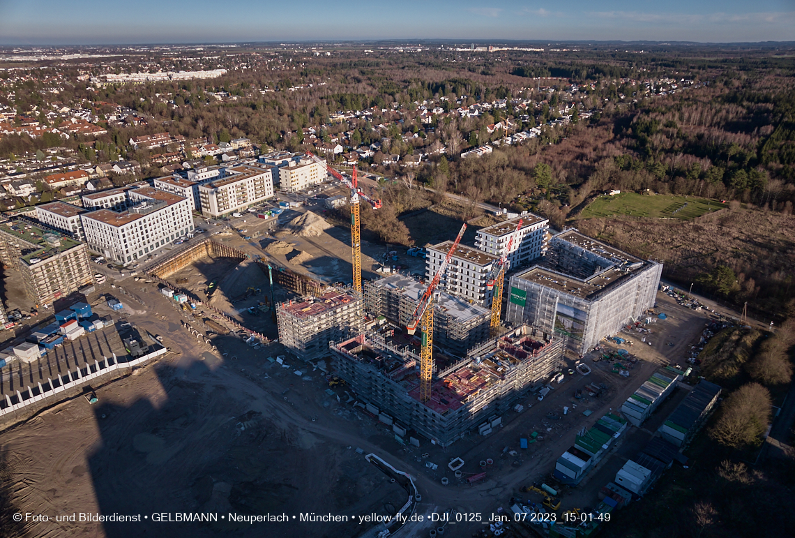 07.01.2023 - Baustelle zum Alexisquartier und Pandion Verde in Neuperlach